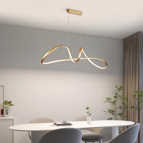 Brilagi-LED Lustra reglabilă pe cablu TWISTER LED/60W/230V 3000-6000K aurie+telecomandă