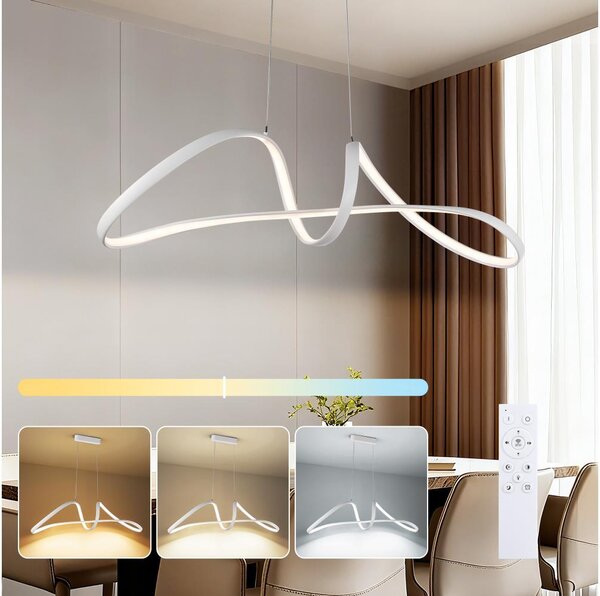 Brilagi-LED Lustră suspendată reglabilă pe cablu TWISTER LED/60W/230V 3000-6000K albă+telecomandă