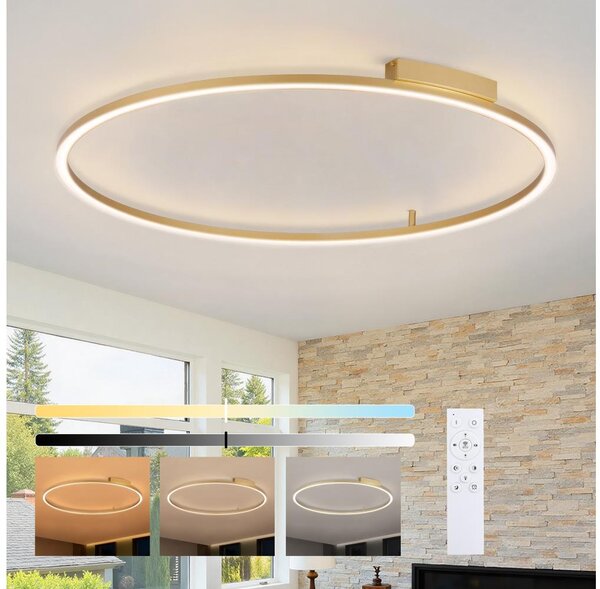 Brilagi - Corp de iluminat LED reglabil PORTOFINO LED/85W/230V, diam. 120 cm, auriu + telecomandă