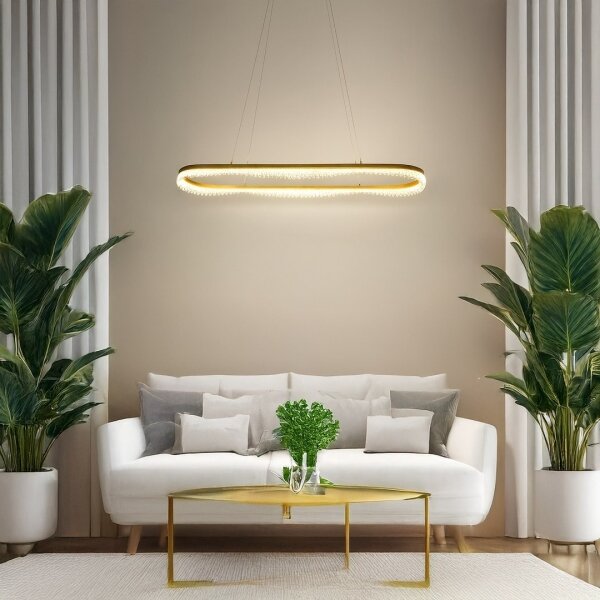 Candelabru LED suspendat pe cablu LED/45W/230V, auriu