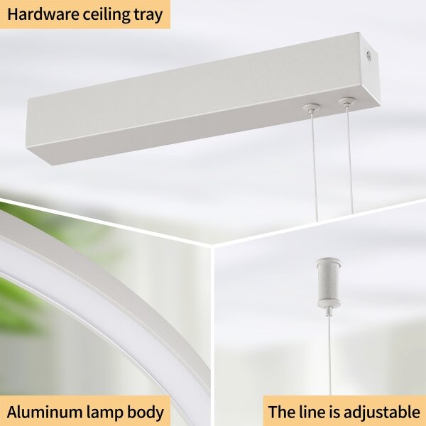 Brilagi - Lustră LED dimabilă suspendată pe cablu PORTOFINO LED/98W/230V argintie + telecomandă