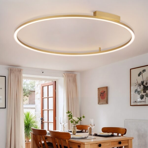 Brilagi - Corp de iluminat LED reglabil PORTOFINO LED/85W/230V, diam. 120 cm, auriu + telecomandă