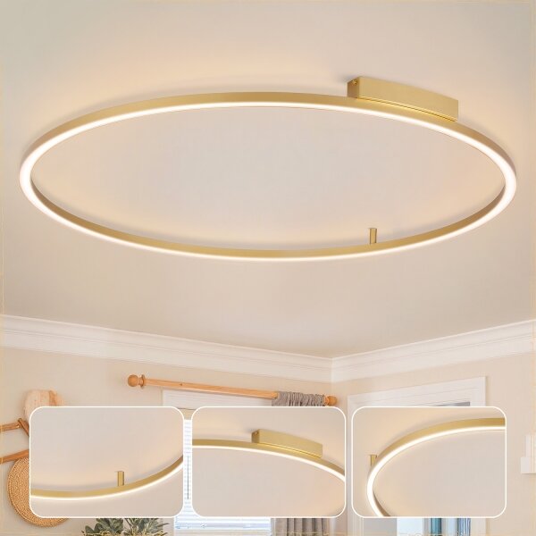 Brilagi - Corp de iluminat LED reglabil PORTOFINO LED/85W/230V, diam. 120 cm, auriu + telecomandă