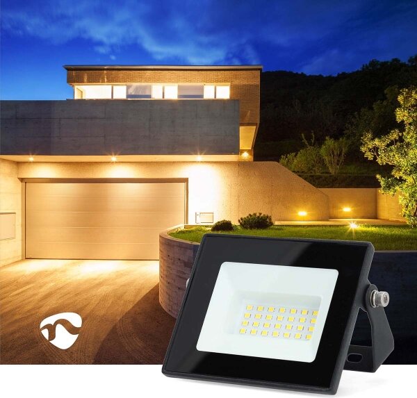 Nedis LLFL11BLK - Proiector LED, 20 W, 230 V, 4000 K, IP65