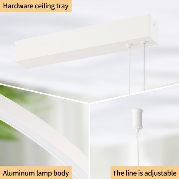 Brilagi - Lustru LED dimmabil suspendat pe cablu PORTOFINO LED/98W/230V alb + telecomandă