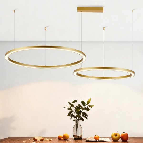 Brilagi - lustru LED dimmabil suspendat pe cablu PORTOFINO LED/98W/230V auriu + telecomandă