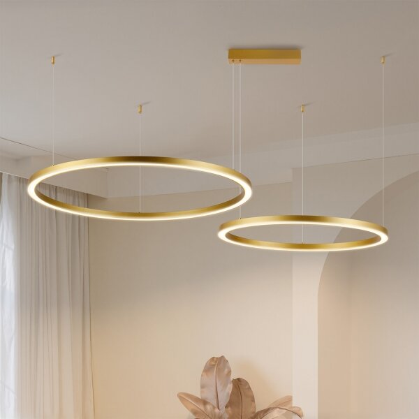 Brilagi - lustru LED dimmabil suspendat pe cablu PORTOFINO LED/98W/230V auriu + telecomandă