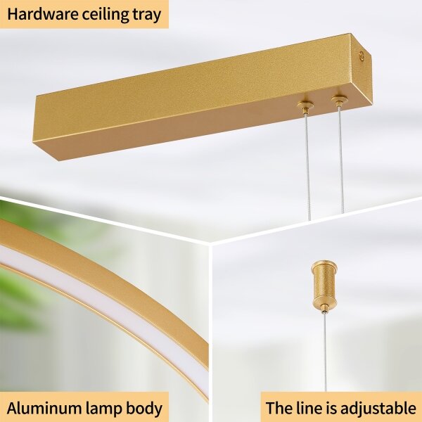Brilagi - lustru LED dimmabil suspendat pe cablu PORTOFINO LED/98W/230V auriu + telecomandă