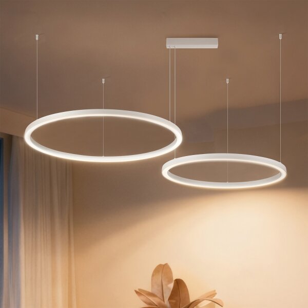 Brilagi - Lustru LED dimmabil suspendat pe cablu PORTOFINO LED/98W/230V alb + telecomandă