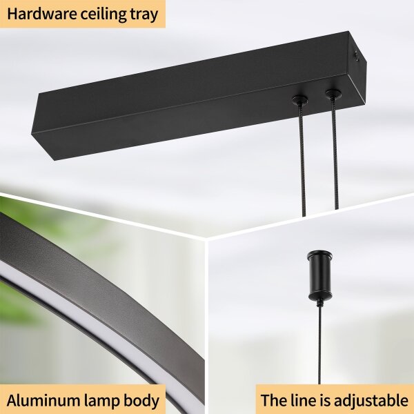 Brilagi - Lustra LED reglabilă suspendată pe cablu PORTOFINO LED/98W/230V neagră + telecomandă