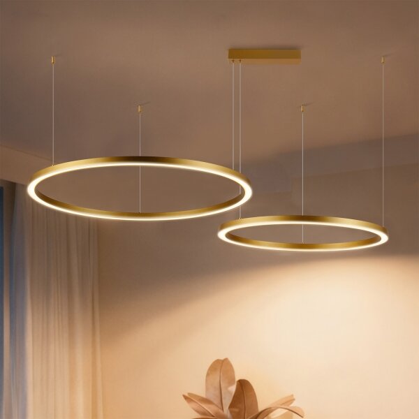 Brilagi - lustru LED dimmabil suspendat pe cablu PORTOFINO LED/98W/230V auriu + telecomandă