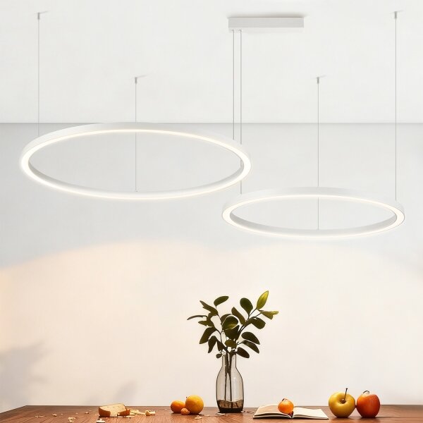 Brilagi - Lustru LED dimmabil suspendat pe cablu PORTOFINO LED/98W/230V alb + telecomandă