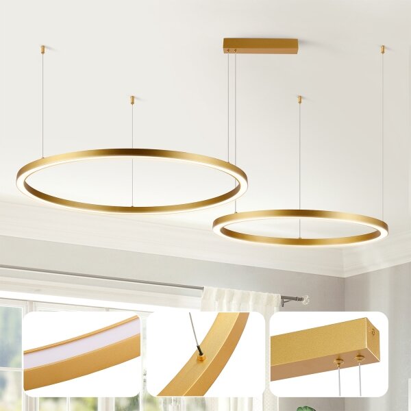 Brilagi - lustru LED dimmabil suspendat pe cablu PORTOFINO LED/98W/230V auriu + telecomandă