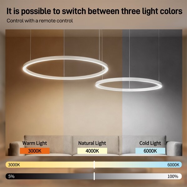 Brilagi - Lustru LED dimmabil suspendat pe cablu PORTOFINO LED/98W/230V alb + telecomandă