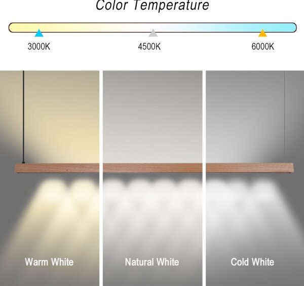 Immax NEO 07304L - Lustră LED reglabilă pe cablu MADEIRA, 33W/230V, Wi-Fi Tuya, 152 cm, stejar