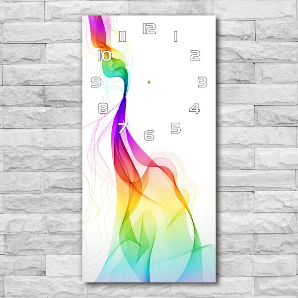 Ceas vertical de perete din sticlă culoare abstracție