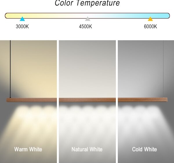 Immax NEO 07305L - Lustră LED dimabilă pe cablu MADEIRA, 44W/230V, Wi-Fi Tuya, 202 cm, stejar