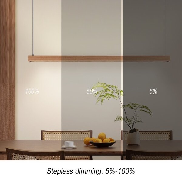 Immax NEO 07303L - Lustră LED dimmabilă pe cablu MADEIRA 26W/230V Wi-Fi Tuya, 122 cm, stejar
