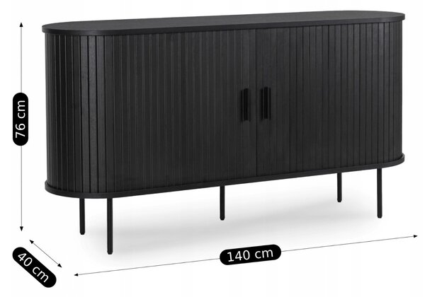 Dulap Trisha 140 (negru). Promo -18%. 1157030