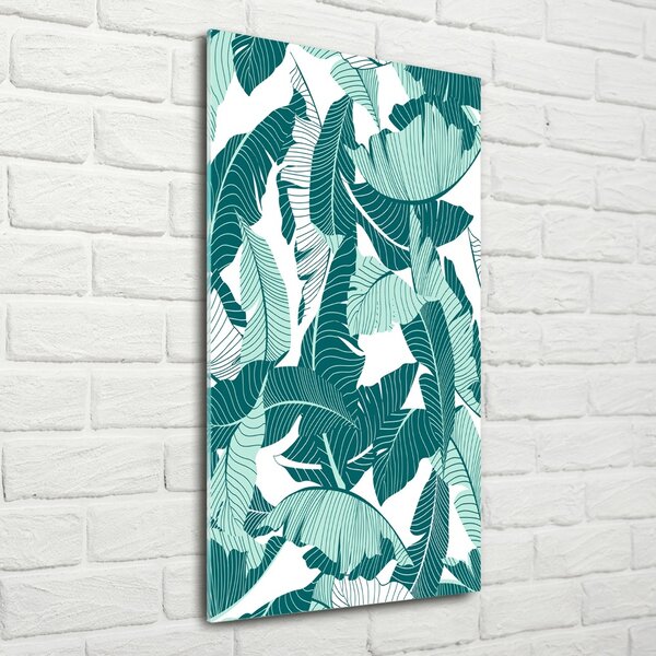 Tablou Printat Pe Sticlă frunze tropicale