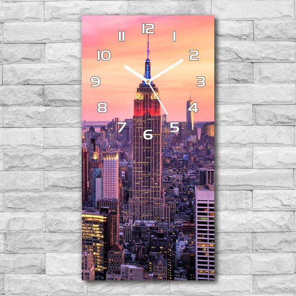 Ceas din sticlă dreptunghiular vertical New York West