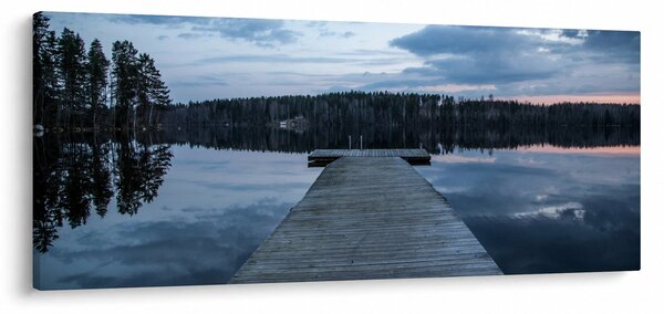 Tablou - Ponton de lemn, lac (120x50 cm)