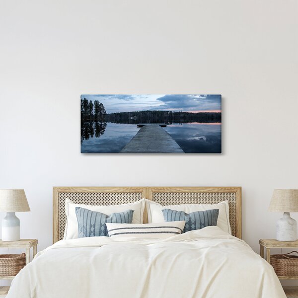 Tablou - Ponton de lemn, lac (120x50 cm)