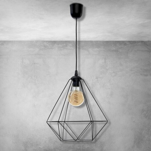 Lampă suspendată BASKET 1xE27/60W/230V negru