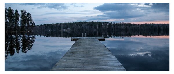 Tablou - Ponton de lemn, lac (120x50 cm)