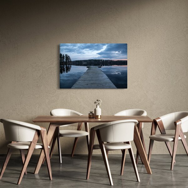 Tablou - Ponton de lemn, lac (90x60 cm)