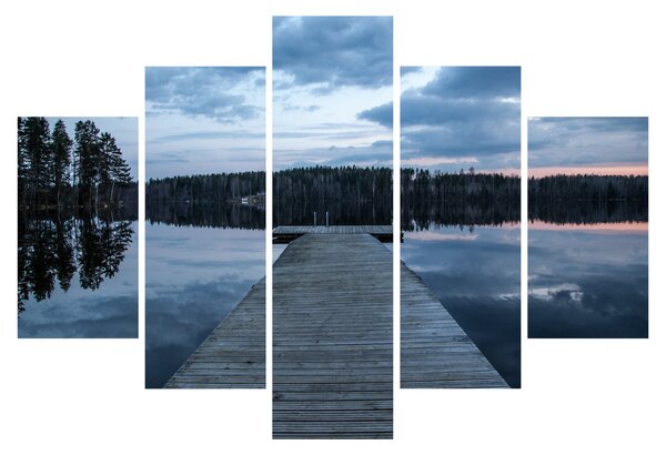 Tablou - Ponton de lemn, lac (150x105 cm)