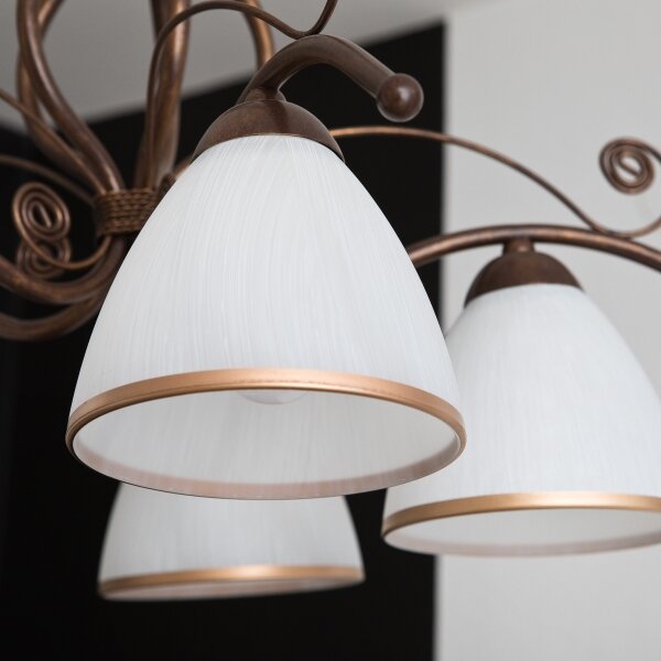 Candelabru cu lanț RETRO II 5xE27/60W/230V bronz patinat
