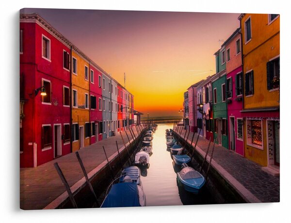 Tablou - Apus de soare, insula Burano, Veneția, Italia (70x50 cm)