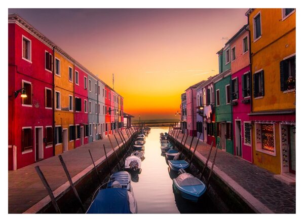 Tablou - Apus de soare, insula Burano, Veneția, Italia (70x50 cm)