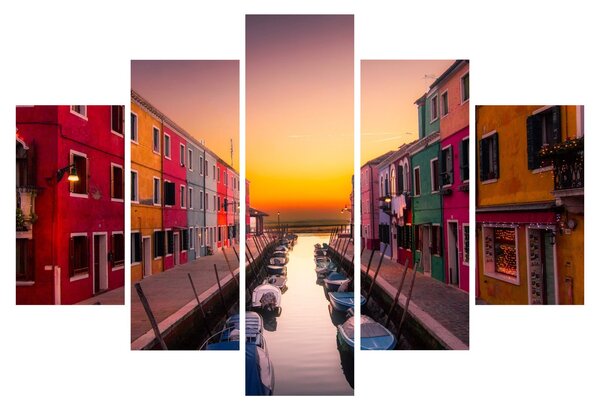 Tablou - Apus de soare, insula Burano, Veneția, Italia (150x105 cm)