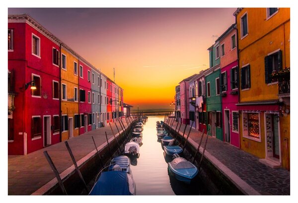 Tablou - Apus de soare, insula Burano, Veneția, Italia (90x60 cm)