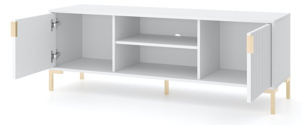 Comodă TV FLINN FL02 2 uși alb / alb mat