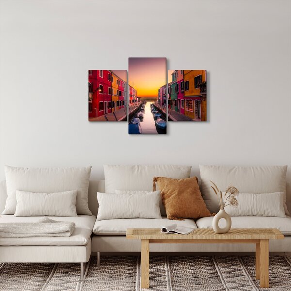 Tablou - Apus de soare, insula Burano, Veneția, Italia (90x60 cm)