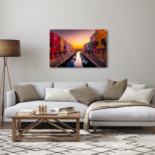 Tablou - Apus de soare, insula Burano, Veneția, Italia (90x60 cm)
