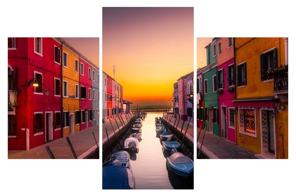 Tablou - Apus de soare, insula Burano, Veneția, Italia (90x60 cm)