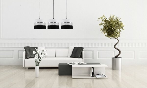 Lustră pe cablu CORAL 3xE27/60W/230V albă/neagră