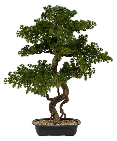 Copacul Bonsai artificial POLIN, ghiveci ceramic negru, 72 x 36 x 86 cm