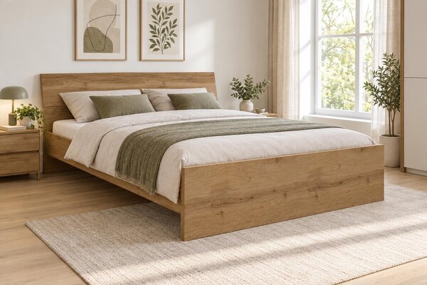 Pat matrimonial 180x200 typ TA-24 Taylor (Stejar wotan) (fără somieră și saltea). Promo -37%. 1041902
