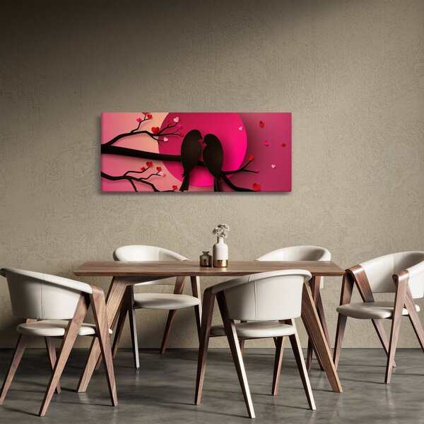 Tablou - Păsări îndrăgostite (120x50 cm)