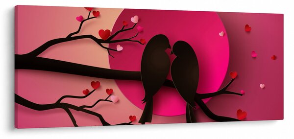 Tablou - Păsări îndrăgostite (120x50 cm)