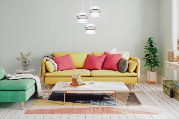 Lustră pe cablu CORAL 3xE27/60W/230V alb