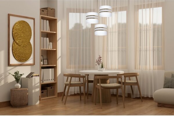 Lustră pe cablu CORAL 3xE27/60W/230V alb