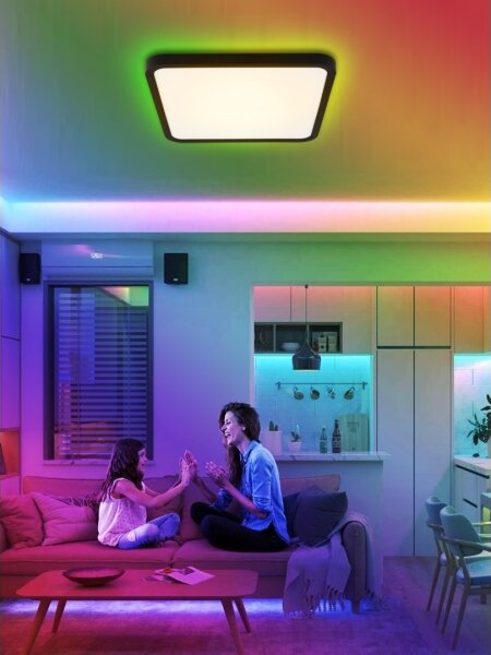 Immax NEO 07167-B40-LED RGBCCT Lampă dimabilă 50W/230V Wi-Fi Tuya negru+DO