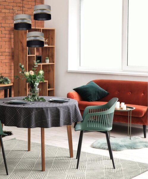 Lustră pe cablu CORAL 3xE27/60W/230V negru-gri