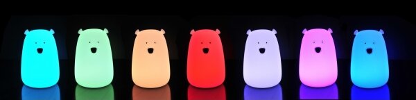 Lampă LED RGB pentru copii BEAR, tactilă, 0,8W, 5V, albastru